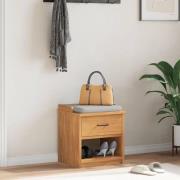 vidaXL Hallbänk SANDNES 45x40x50 cm massiv trä furu