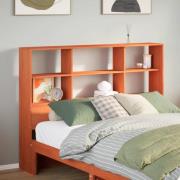 vidaXL Huvudgavel med förvaring vaxbrun 160 cm massiv furu