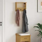 vidaXL Vägghängd klädhängare SANDNES 45x12x35 cm massiv trä furu