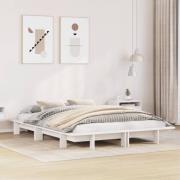 vidaXL Sängram utan madrass vit 120x190 cm massiv furu