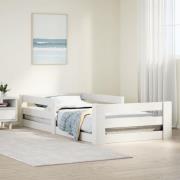 vidaXL Sängram utan madrass vit 80x200 cm massiv furu