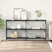 vidaXL Konsolbord Svart Ek 156 x 28 x 80,5 cm Konstruerat trä