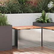 vidaXL Trädgårdsbänk Silver 60 x 40 x 43 cm Rostfritt stål