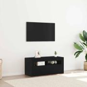 vidaXL TV-skåp med LED -remsljus Svart 90 x 35 x 40 cm Konstruerat trä