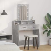 vidaXL Smyckebord med låda Grå 79 x 41 x 140 cm Konstruerat trä