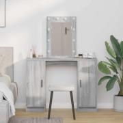 vidaXL Smyckebord med lagring Grå 102 x 33 x 135 cm Konstruerat trä