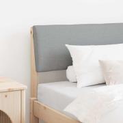 vidaXL Klädd sänggavel Ljusgrå 90 cm Massiv furu