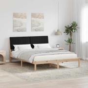 vidaXL Sängram med huvudgavel Brun 160 x 200 cm Massiv furu