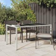 vidaXL Trädgårdsmiddag Bord Vit 150 x 90 x 75 cm Poly rattan
