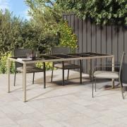 vidaXL Trädgårdsmiddag Bord Beige 250 x 100 x 75 cm Poly rattan