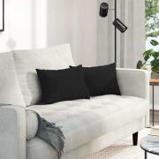 vidaXL Sofakuddar 2 pcs Svart 50 x 30 cm tyg