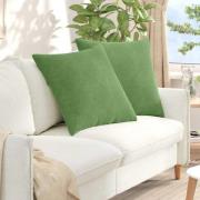 vidaXL Sofakuddar 2 pcs Ljusgrön 60 x 60 cm Kordread tyg