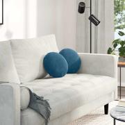 vidaXL Sittkuddar 2 pcs Blå Ø30 x 13 cm Sammet