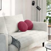 vidaXL Sittkuddar 2 pcs Vinröd Ø 40 x 13 cm Sammet