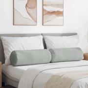 vidaXL Bolsterkuddar 2 pcs Ljusgrå Ø 25 x 70 cm Kordread tyg