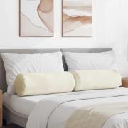 vidaXL Bolsterkuddar 2 pcs Kräm Ø 25 x 70 cm Kordread tyg