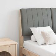 vidaXL Klädd sänggavel Mörkgrå 120 cm Massiv furu