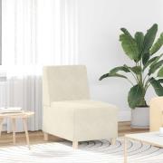 vidaXL Soffstol utan armstöd gräddvit 55 cm sammet