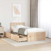 vidaXL Sängram utan madrass 100x200 cm massiv furu
