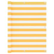 vidaXL Balkongskärm vit och gul 120x300 cm oxfordtyg