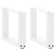 vidaXL Soffbordsben U-formade 2 st vita 30x(30-31) cm stål