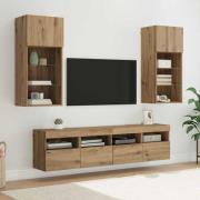 vidaXL TV-väggenheter med LED 5 pcs Artisan Ek 40,5 x 30 x 90 cm