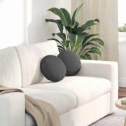 vidaXL Sittkuddar 2 pcs Mörkgrå Ø 30 cm Kordread tyg