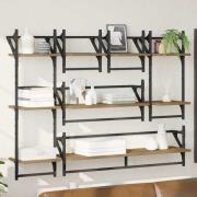 vidaXL Vägghyllset 6 pcs Artisan Ek 100 x 25 x 30 cm Konstruerat trä