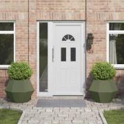 vidaXL Planteringskärl 2 pcs Olivgrön 75 x 75 x 60 cm Stål