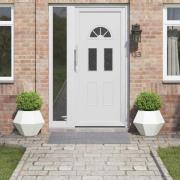 vidaXL Planteringskärl 2 pcs Vit 50 x 50 x 40 cm Stål