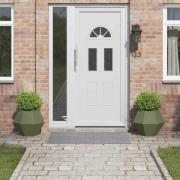 vidaXL Planteringskärl 2 pcs Olivgrön 50 x 50 x 40 cm Stål