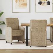 vidaXL Matstolar med hjul med hjul 2 pcs Ljusgrå 57 x 67 x 95 cm