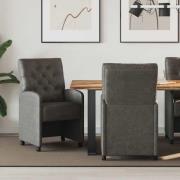 vidaXL Matstolar med hjul 2 pcs Svart 58 x 67 x 97 cm Konstläder