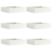 vidaXL Kant för gräsmatta 6 pcs Vit 50 x 50 x 13 cm Stål