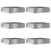 vidaXL Kant för gräsmatta 6 pcs Silver 50 x 50 x 13 cm
