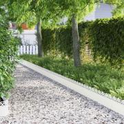 vidaXL Gräskanter 10 pcs Vit 103 x 0,05 x 22 cm Stål