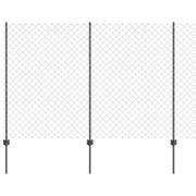 vidaXL Staket med stolpar Grå 1.5 x 10 m Stål