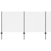 vidaXL Staket med stolpar Grå 1 x 25 m Stål