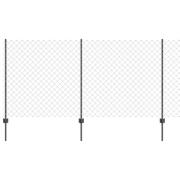 vidaXL Staket med stolpar Grå 1.2 x 25 m Stål