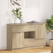 vidaXL Sideboard med låda Sonoma-ek 100 x 30 x 65,6 Konstruerat trä