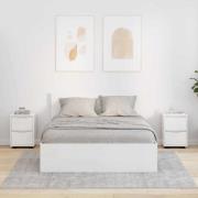 vidaXL Sängbord 2 pcs Högblanka vita 30,5 x 30 x 43 cm Konstruerat trä