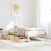 vidaXL Sängram utan madrass 75x190 cm massiv furu