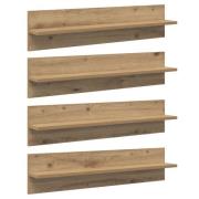 vidaXL Vägg hyllor 4 pcs Artisan Ek 80 x 11,5 x 18 cm Konstruerat trä