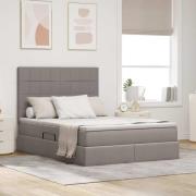 vidaXL Förvaringssäng med LED med lagring Taupe 140 x 200 cm Polyester