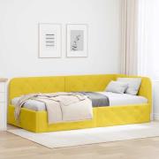 vidaXL Hörn Sängram Gul 90 x 200 cm Sammet