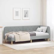 vidaXL Hörn Sängram Ljusgrå 80 x 200 cm tyg