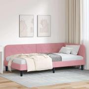 vidaXL Hörn Sängram Rosa 100 x 200 cm Sammet