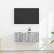 vidaXL TV Vägghylla 2 pcs Grå Sonoma 60 x 31 x 29.5 cm Konstruerat trä