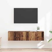 vidaXL TV Vägghylla Väggmonterad 2 pcs Gammalt trä 60 x 31 x 29,5 cm