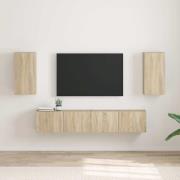 vidaXL TV Vägghylla 2 pcs Sonoma 30 x 31 x 60 cm Konstruerat trä